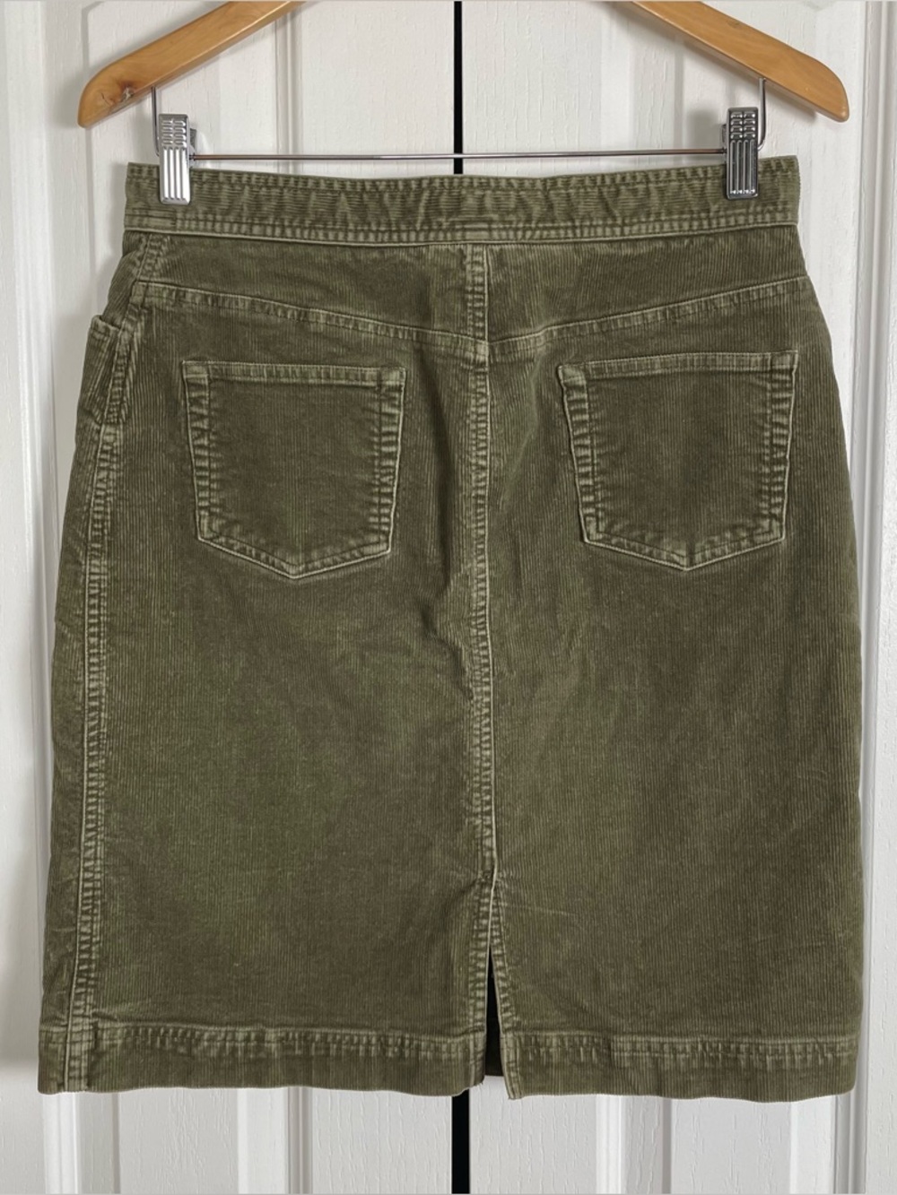 Vtg Jones Sport Corduroy Stretch Skirt Women’s 6 Green Cotton y2k Cabin Academia - Picture 4 of 10